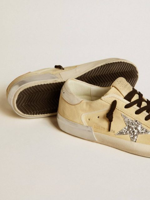 Women Women's Super-Star Ltd In Suede With Glitter Star And Leather Heel Tab Super-Star Golden Goose - Image 3