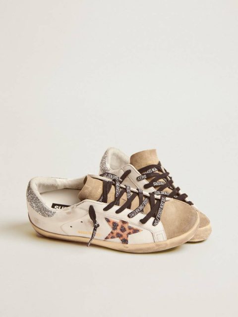 Women Women's Super-Star Ltd With Leopard Print And Swarovski Crystal Star Golden Goose White Super-Star - Image 2