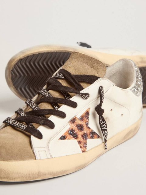 Women Women's Super-Star Ltd With Leopard Print And Swarovski Crystal Star Golden Goose White Super-Star - Image 4