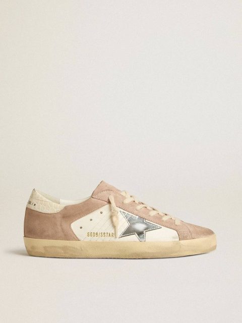 Women Women’s Super-Star Sneakers In Pink Suede With Silver Metallic Leather Star Golden Goose Super-Star
