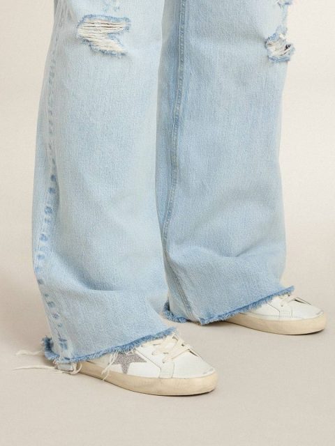 Women Women’s Super-Star With Silver Swarovski Crystal Star And Heel Tab White Golden Goose Super-Star - Image 3
