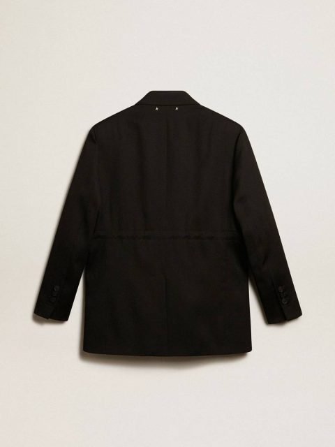 Women Women’s Tuxedo Jacket In Black Wool Gabardine Black Golden Goose Blazers - Image 5
