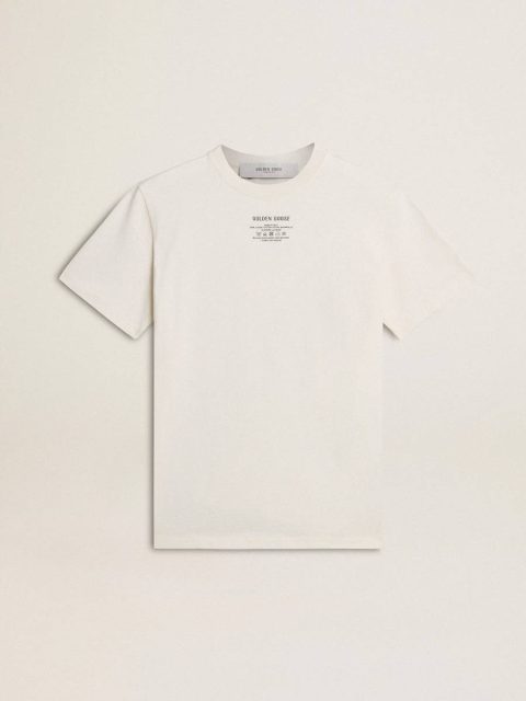 Women Women's Worn-White Cotton T-Shirt With Black Lettering T-Shirts & Tops Golden Goose Worn White