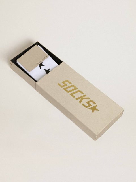 Women Worn White Golden Goose Worn White Socks With Contrasting Black Stars Socks - Image 2