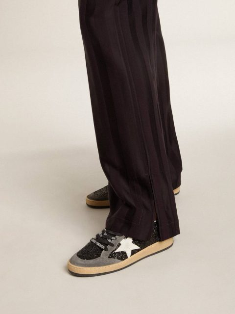 Women's Ball Star In Glitter With Leather Star And Metallic Leather Heel Tab Women Golden Goose Ball Star - Image 3
