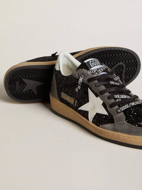 Women's Ball Star In Glitter With Leather Star And Metallic Leather Heel Tab Women Golden Goose Ball Star - Image 4