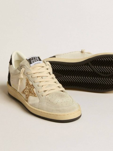 Women’s Ball Star Ltd In Nappa And Suede With Glitter Star And Black Heel Tab Ball Star Golden Goose Women - Image 4