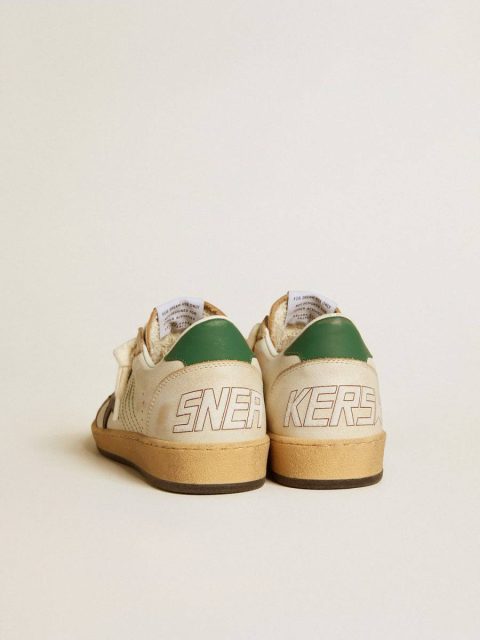 Women’s Ball Star With Black Leather Star And Green Leather Heel Tab Ball Star Women White Golden Goose - Image 4