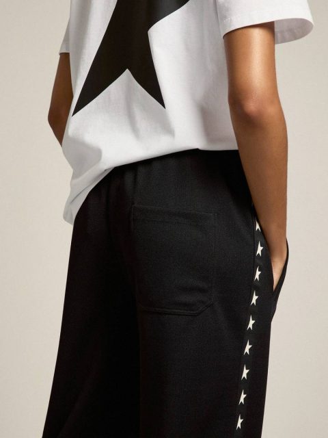 Women’s Black Joggers With White Stars On The Sides Jeans & Pants Black Golden Goose Women - Image 5