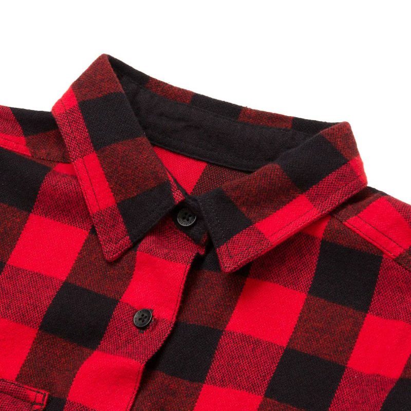 Women's Buffalo Check Heavyweight Shirt Cat Tops & Outerwear Red Women - Image 3