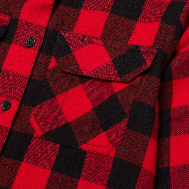 Women's Buffalo Check Heavyweight Shirt Cat Tops & Outerwear Red Women - Image 4