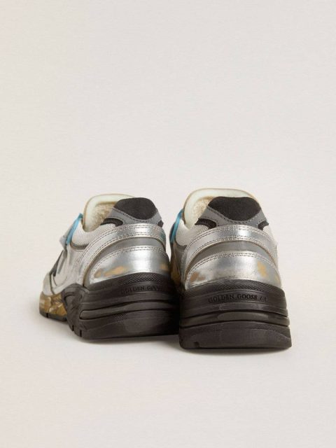 Women's Dad-Star In Mesh And Silver Foiled Leather With Black Suede Star Golden Goose Dad-Star Women - Image 5