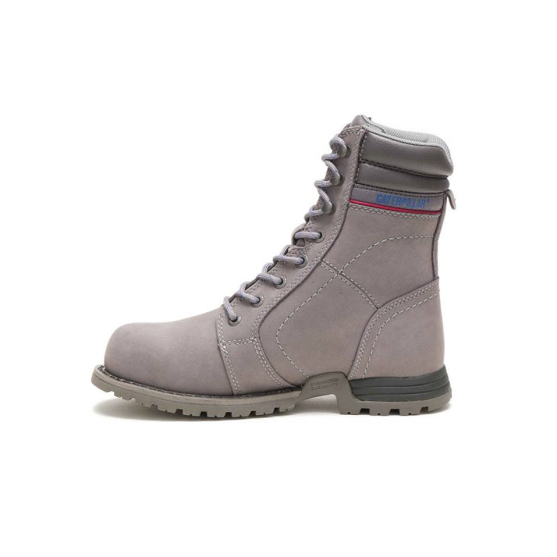 Women's Echo Waterproof Steel Toe Work Boot Frost Grey Boots Cat Women - Image 4