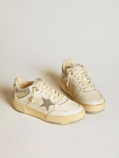 Women’s Forty2 With Grey Star And White Leather Heel Tab Forty2 Women Golden Goose - Image 2