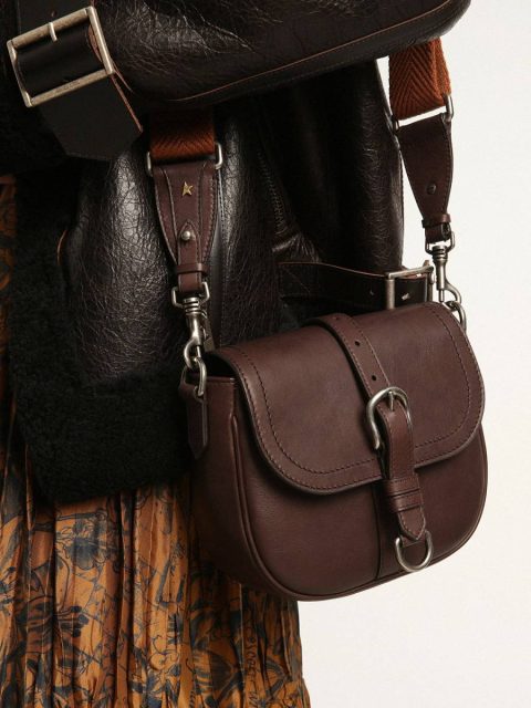 Women's Francis Bag Small In Dark Brown Leather Dark Brown Crossbody Bags Golden Goose Women - Image 3