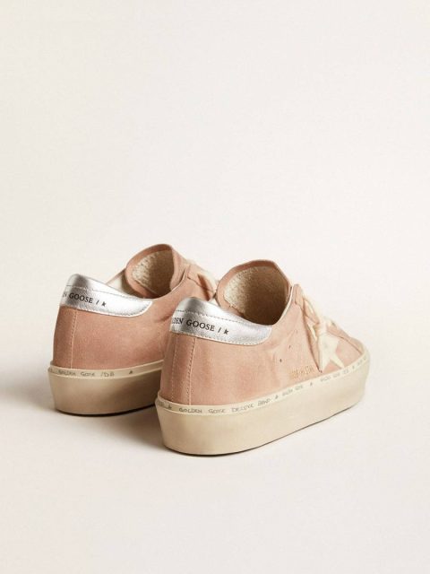 Women's Hi Star In Pink Suede With Cream Star And Silver Leather Heel Tab Women Hi Star Golden Goose - Image 4