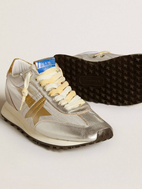 Women’s Marathon With Silver Ripstop Nylon Upper And Gold Star Golden Goose Women Marathon - Image 3