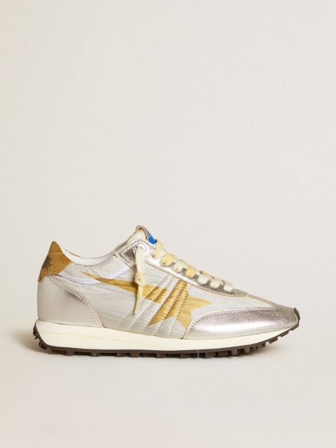 Women’s Marathon With Silver Ripstop Nylon Upper And Gold Star Golden Goose Women Marathon