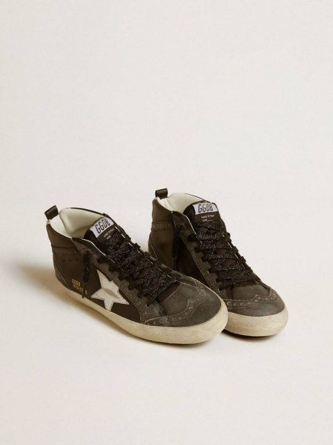 Women’s Mid Star In Black Leather With Silver Metallic Leather Star Women Golden Goose Mid Star - Image 2