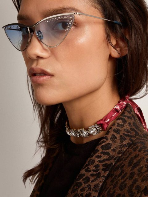 Women's Necklace In Antique Gold Color With Crystals And Printed Scarf Women Jewelry Antique Gold Golden Goose - Image 2