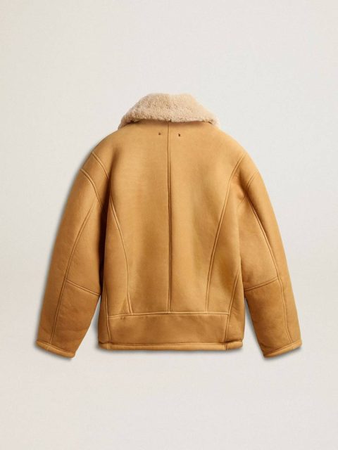 Women's Sheepskin Jacket With A Wide Shearling Shawl Collar Women Golden Goose Brown Coats & Jackets - Image 2