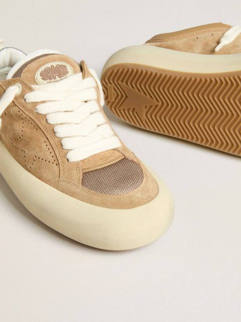 Women's Space-Star Cube In Tobacco Suede With Perforated Star Space-Star Golden Goose Women - Image 3