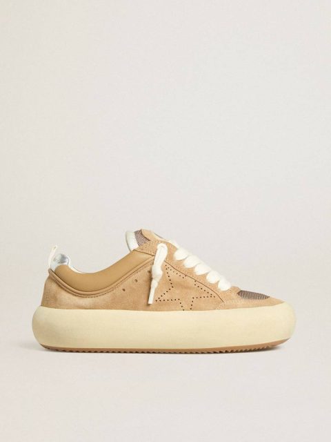 Women's Space-Star Cube In Tobacco Suede With Perforated Star Space-Star Golden Goose Women