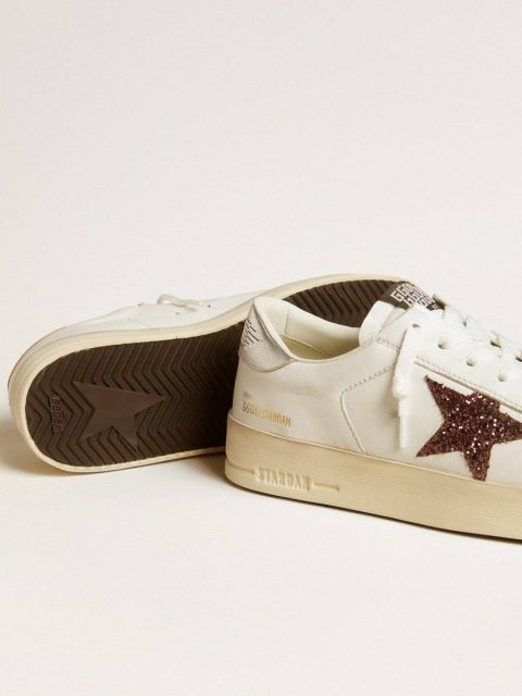 Women's Stardan In Nappa With Glitter Star And Metallic Leather Heel Tab Women Golden Goose Stardan - Image 3