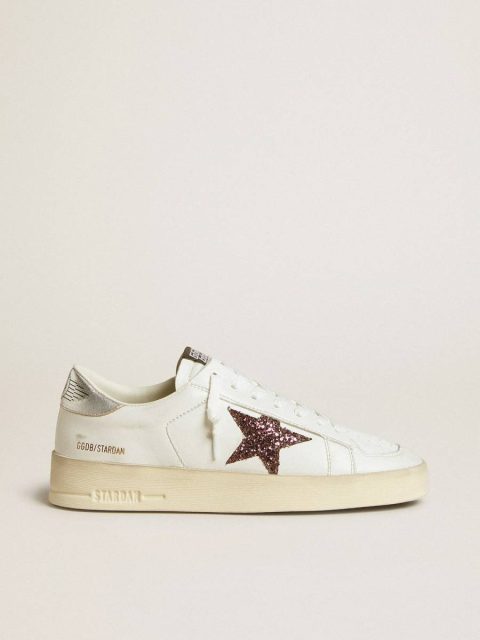 Women's Stardan In Nappa With Glitter Star And Metallic Leather Heel Tab Women Golden Goose Stardan