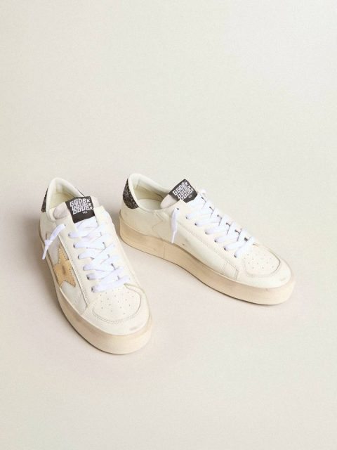Women’s Stardan With Gold Star And Glitter Heel Tab Stardan Women Golden Goose White - Image 2