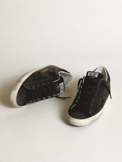 Women's Super-Star In Black Nappa With Black Star And Glitter Heel Tab Women Golden Goose Super-Star - Image 2