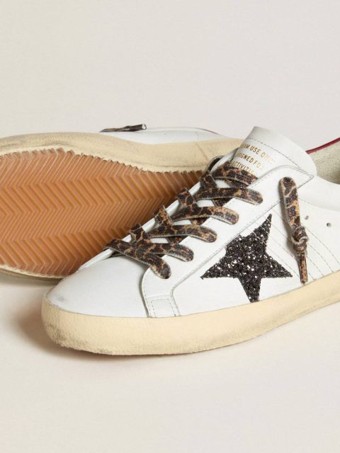 Women's Super-Star In Nappa With Glitter Star And Red Nappa Heel Tab Women Golden Goose Super-Star - Image 3