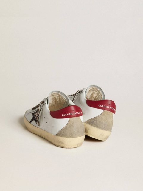 Women's Super-Star In Nappa With Glitter Star And Red Nappa Heel Tab Women Golden Goose Super-Star - Image 4