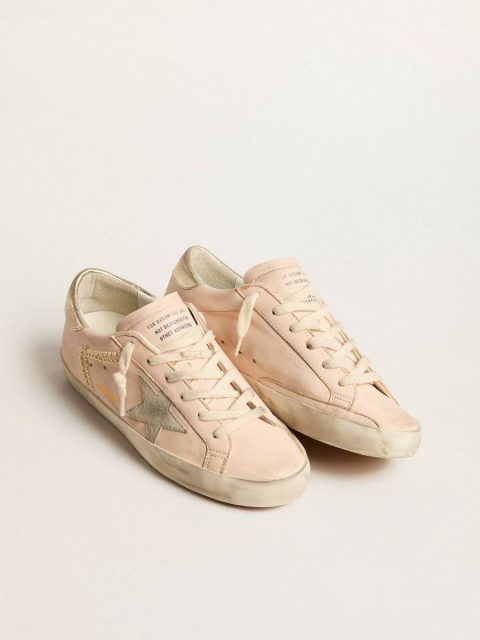 Women's Super-Star In Pink Nappa With Ice-Gray Star And Platinum Heel Tab Super-Star Women Golden Goose - Image 2