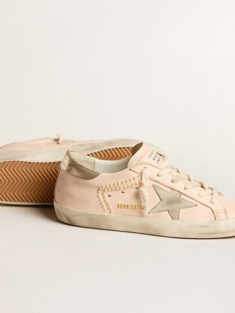 Women's Super-Star In Pink Nappa With Ice-Gray Star And Platinum Heel Tab Super-Star Women Golden Goose - Image 3