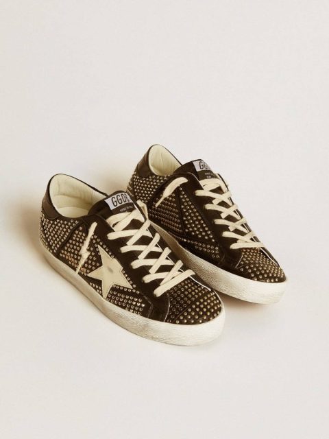 Women’s Super-Star In Studded Black Nappa With White Leather Star Women Golden Goose Super-Star - Image 2