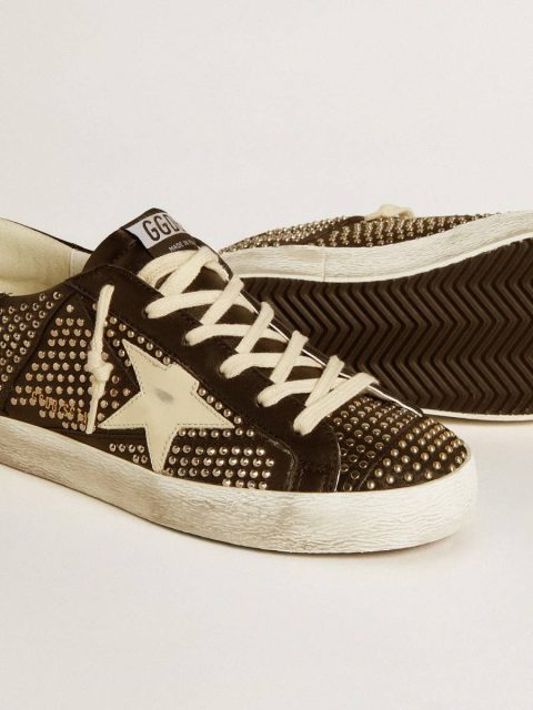 Women’s Super-Star In Studded Black Nappa With White Leather Star Women Golden Goose Super-Star - Image 4