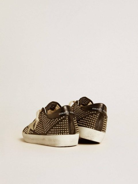 Women’s Super-Star In Studded Black Nappa With White Leather Star Women Golden Goose Super-Star - Image 5