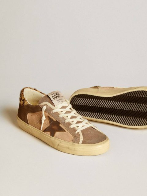 Women’s Super-Star In Suede With Leather Star And Pony Skin Heel Tab Golden Goose Women Super-Star - Image 3