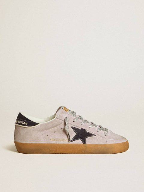 Women’s Super-Star Ltd In Lilac Suede With Midnight Blue Suede Star And Heel Tab Super-Star Golden Goose Women