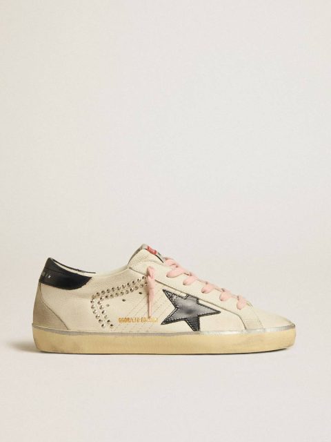 Women's Super-Star Ltd With Blue Leather Star And Decorative Studs Super-Star Women Golden Goose