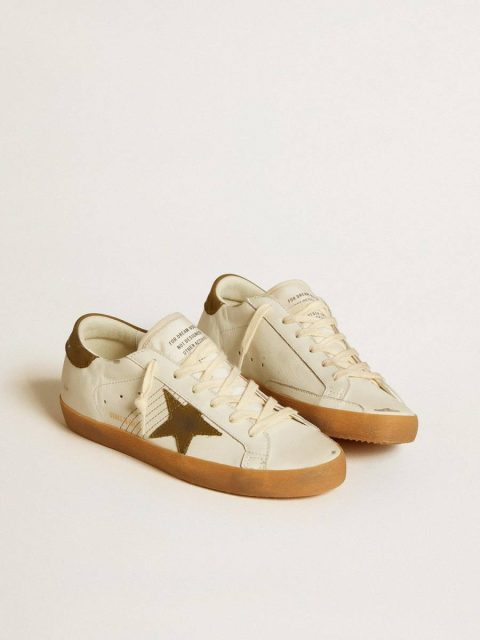 Women's Super-Star Ltd With Military Green Nubuck Star And Heel Tab Women Golden Goose White Super-Star - Image 2