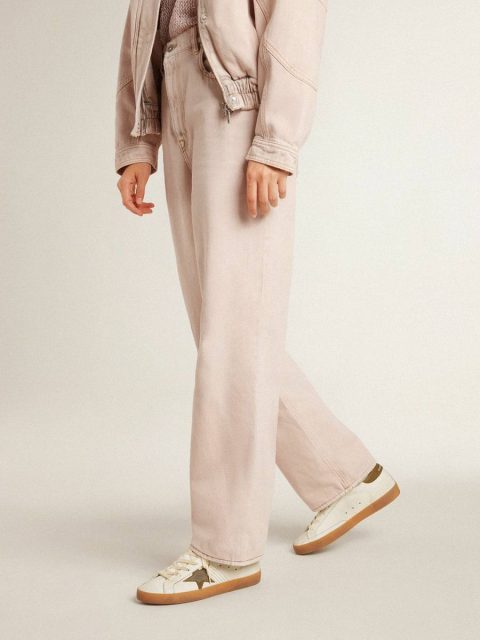 Women's Super-Star Ltd With Military Green Nubuck Star And Heel Tab Women Golden Goose White Super-Star - Image 3