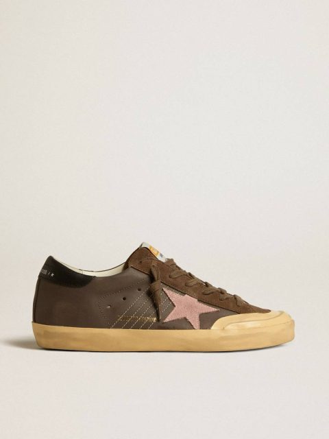 Women's Super-Star Penstar Ltd In Brown Leather With Pink Suede Star Golden Goose Brown Women Super-Star