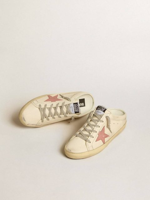 Women's Super-Star Sabots In Nappa With Pink Leather Star Golden Goose Women Super-Star Sabot - Image 2