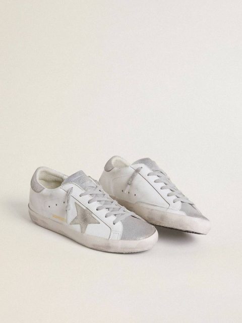 Women’s Super-Star With Gray Suede Star And Silver Glitter Inserts Super-Star Golden Goose Women - Image 2