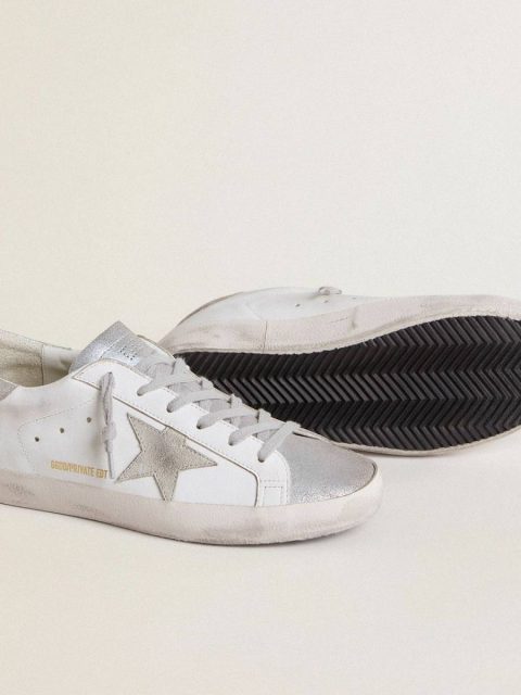 Women’s Super-Star With Gray Suede Star And Silver Glitter Inserts Super-Star Golden Goose Women - Image 3