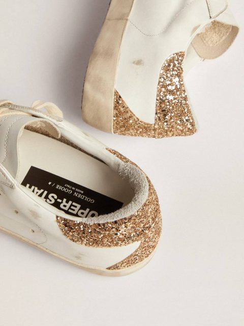 Women's Super-Star With Silver Leather Star And Snake Print Super-Star Golden Goose White Women - Image 5