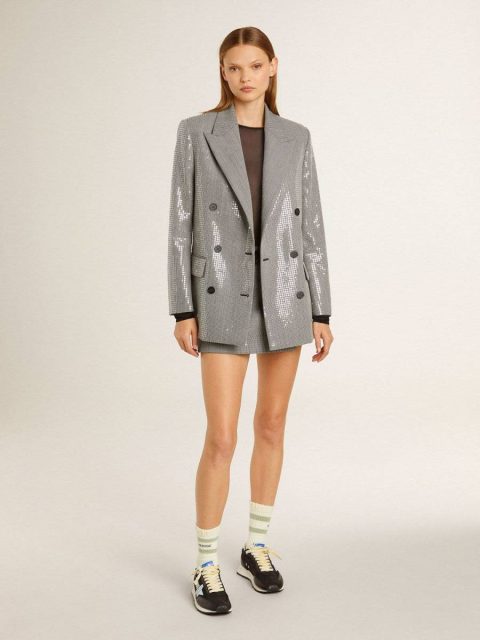 Worn-White Socks With Distressed Details And Sage-Green Stripes Worn White Women Socks Golden Goose - Image 5