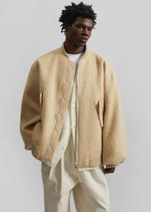 Yellow Astra Wool Bomber Jacket - Pale Yellow Outerwear Men The Frankie Shop